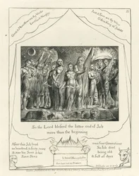 Platte 21, Hiob und seine Frau wiederhergestellt zum Wohlstand, Illustration aus dem 